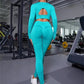 2pcs Sports Suits Long Sleeve Hollow Design Tops And Butt Lifting High Waist Seamless Fitness Leggings Sports Gym Sportswear Outfits Clothing