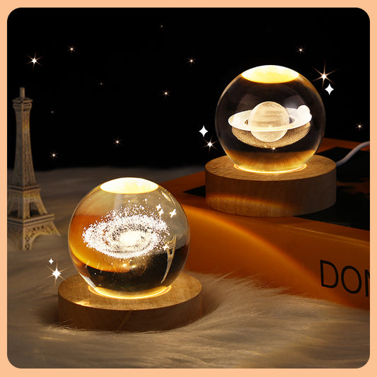 Luminous Starry Sky And Planets | Moon Crystal Ball | Small Night Lamp